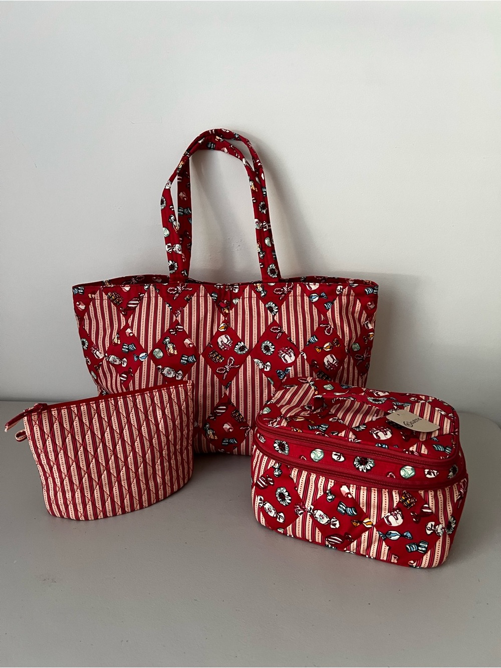 NWT Vera Bradley Anthropologie Hathaway Tote Diamond Patchwork Travel Case Pouch